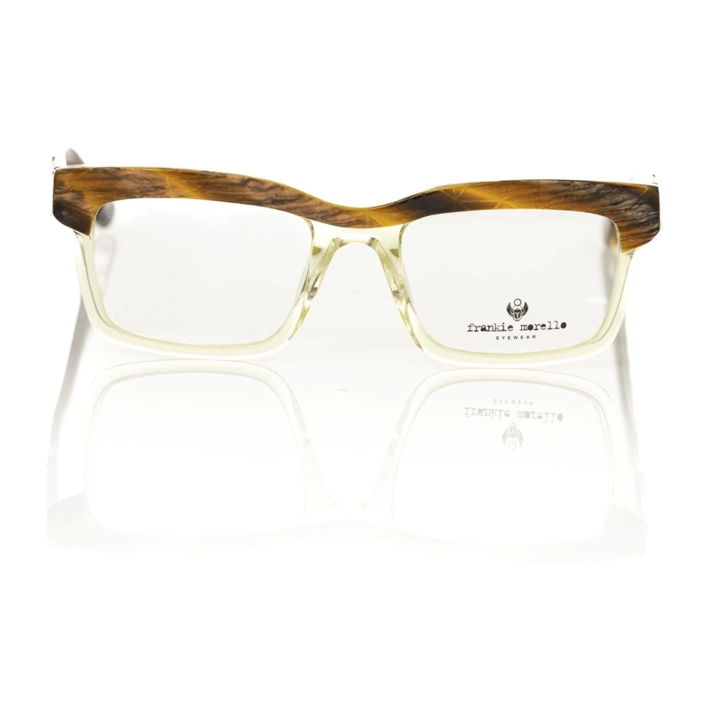 Frankie Morello Clubmaster Bril met Dik Transparant Frame Brown Dames