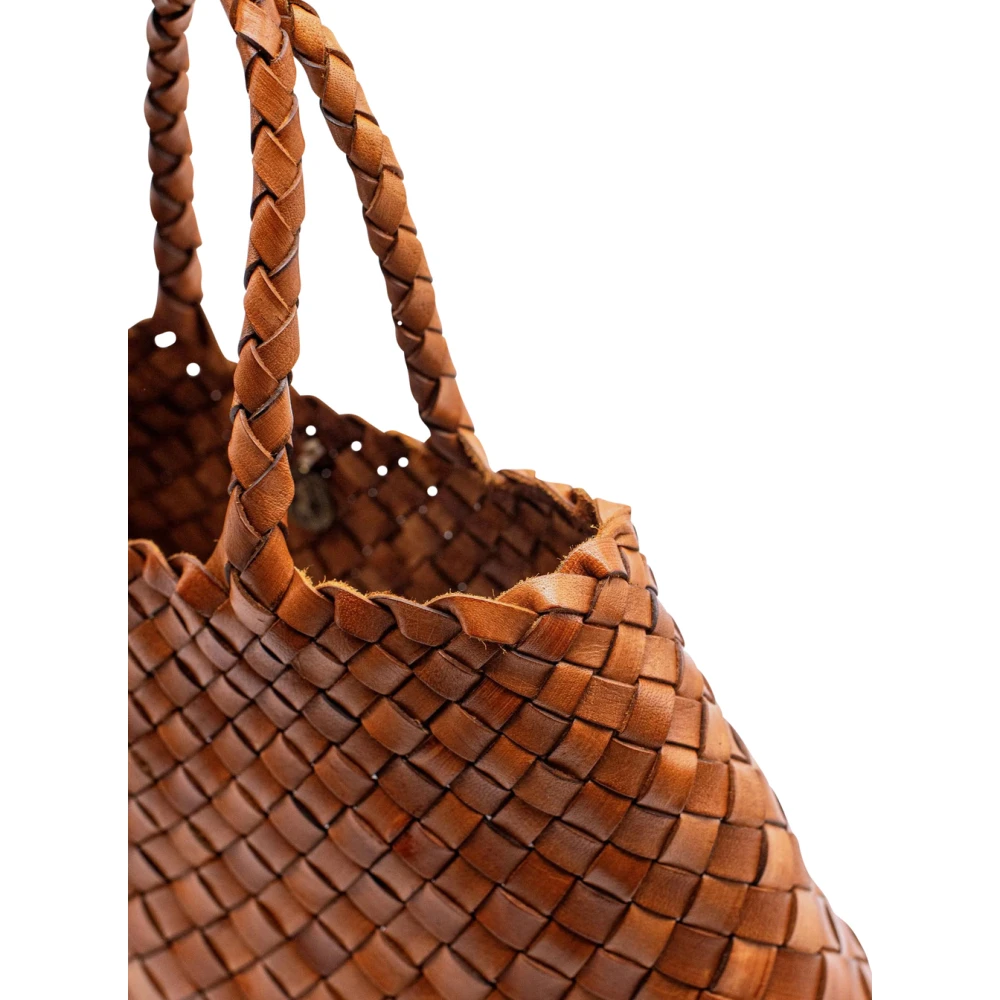 Dragon Diffusion Bruine leren handtas met gevlochten design Brown Dames