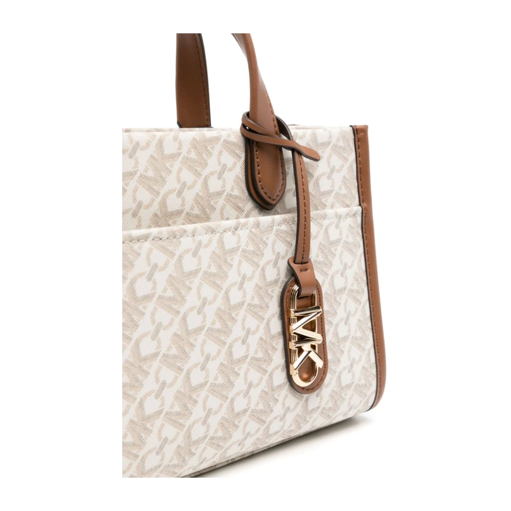 Michael Kors Beige Leren Handtas met Logo Beige Dames