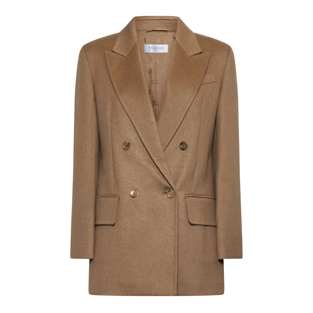 Max Mara Falster Kameel Haar Blazer Jas Brown Dames