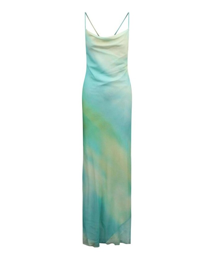 robe-longue-en-georgette-avec-encolure-douce