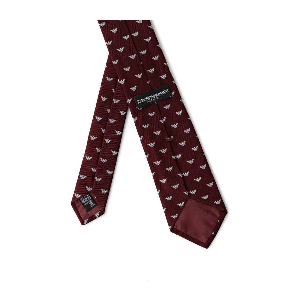 Emporio Armani Bordeaux Zijden Stropdas Red Heren