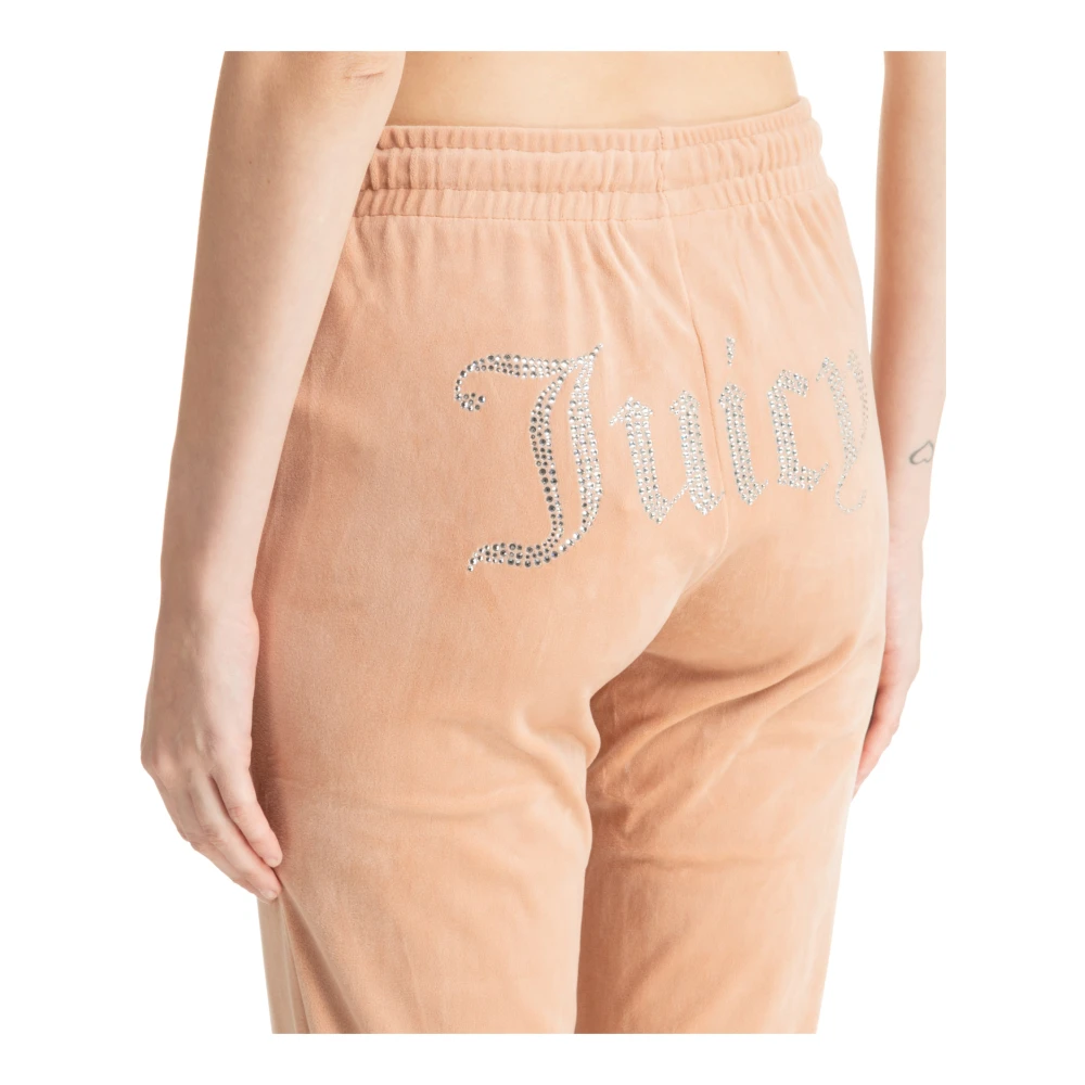 Juicy Couture Fluwelen broek met trekkoord en zakken Beige Dames