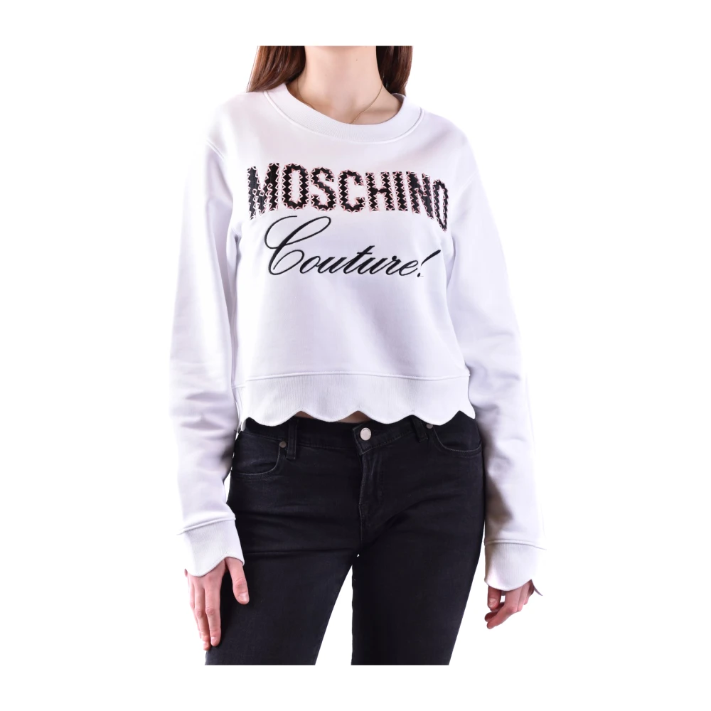 Moschino Witte Ss22 Dames Sweatshirts met Gommino Loafers White Dames