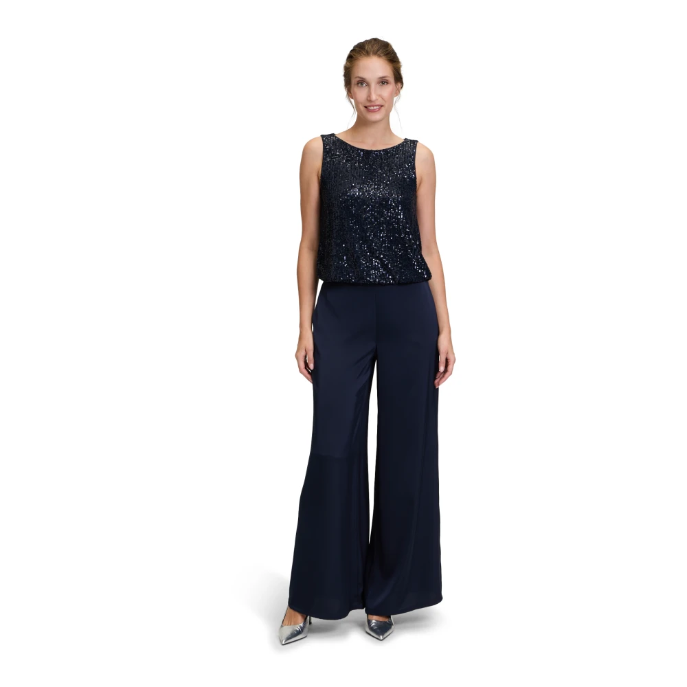 Vera Mont Paillettentop Glitter Look Blue Dames