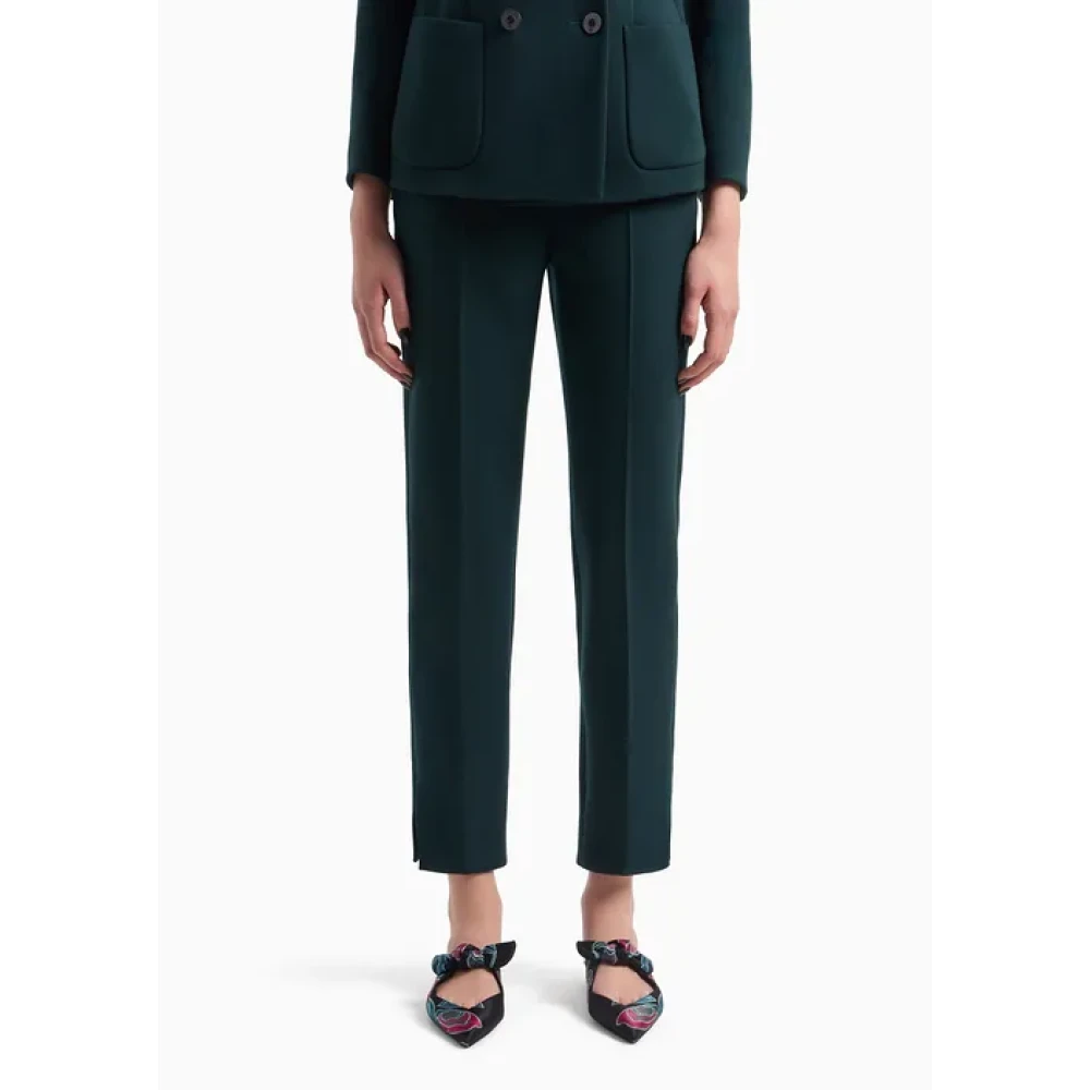 Giorgio Armani Elegante Groene Wollen Broek Green Dames