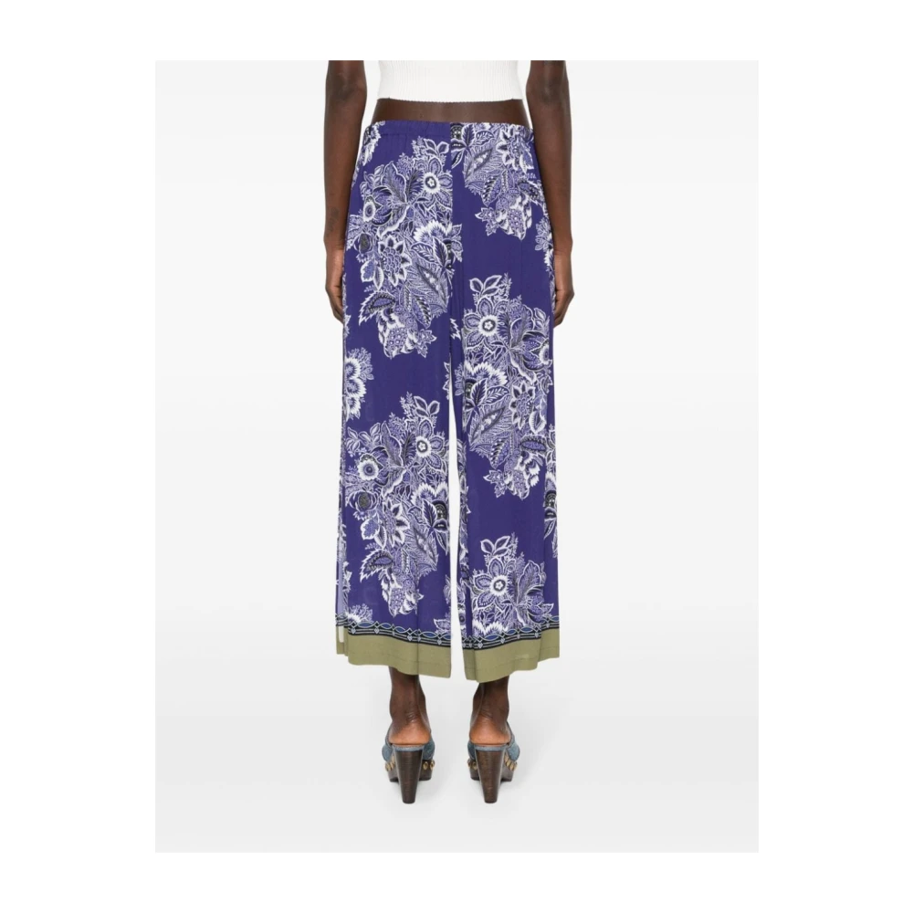 ETRO Blauwe Beachwear Zijden Crop Broek Multicolor Dames