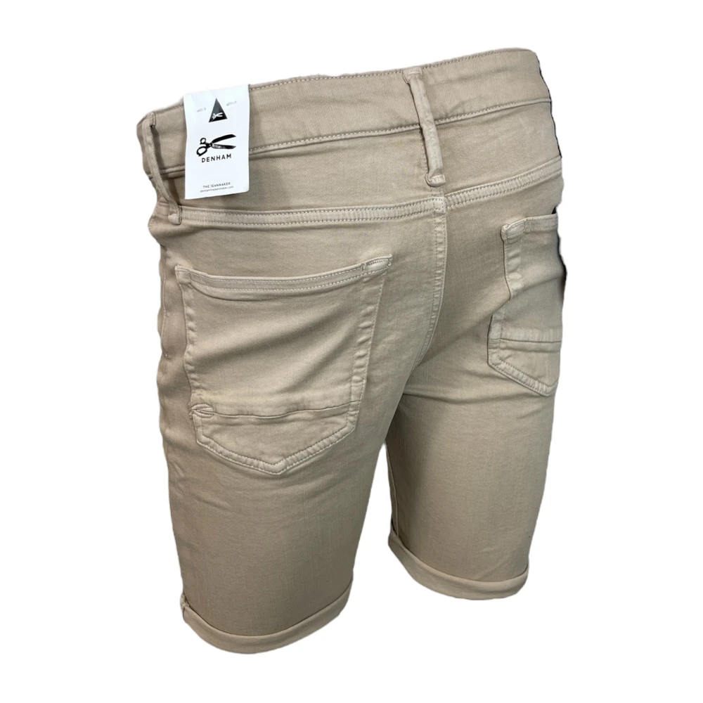 Denham Slim Fit Knoopsluiting Shorts Stretch Denim Beige Heren