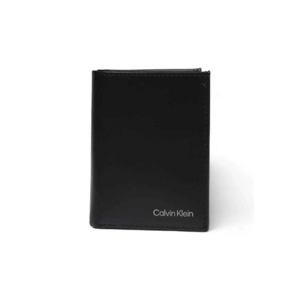 Calvin Klein Gladde Bifold Portemonnee met Muntvak Black Heren