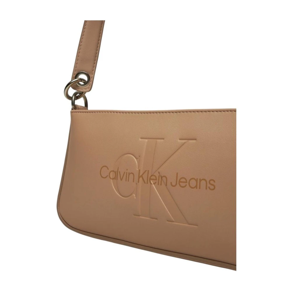Calvin Klein Jeans Minimalistische Polyurethaan Handtas Kleine Tassen Vrouwen Beige Dames