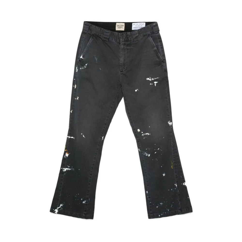 Gallery Dept. Zwarte Verfspatten Flare Broek Black Heren