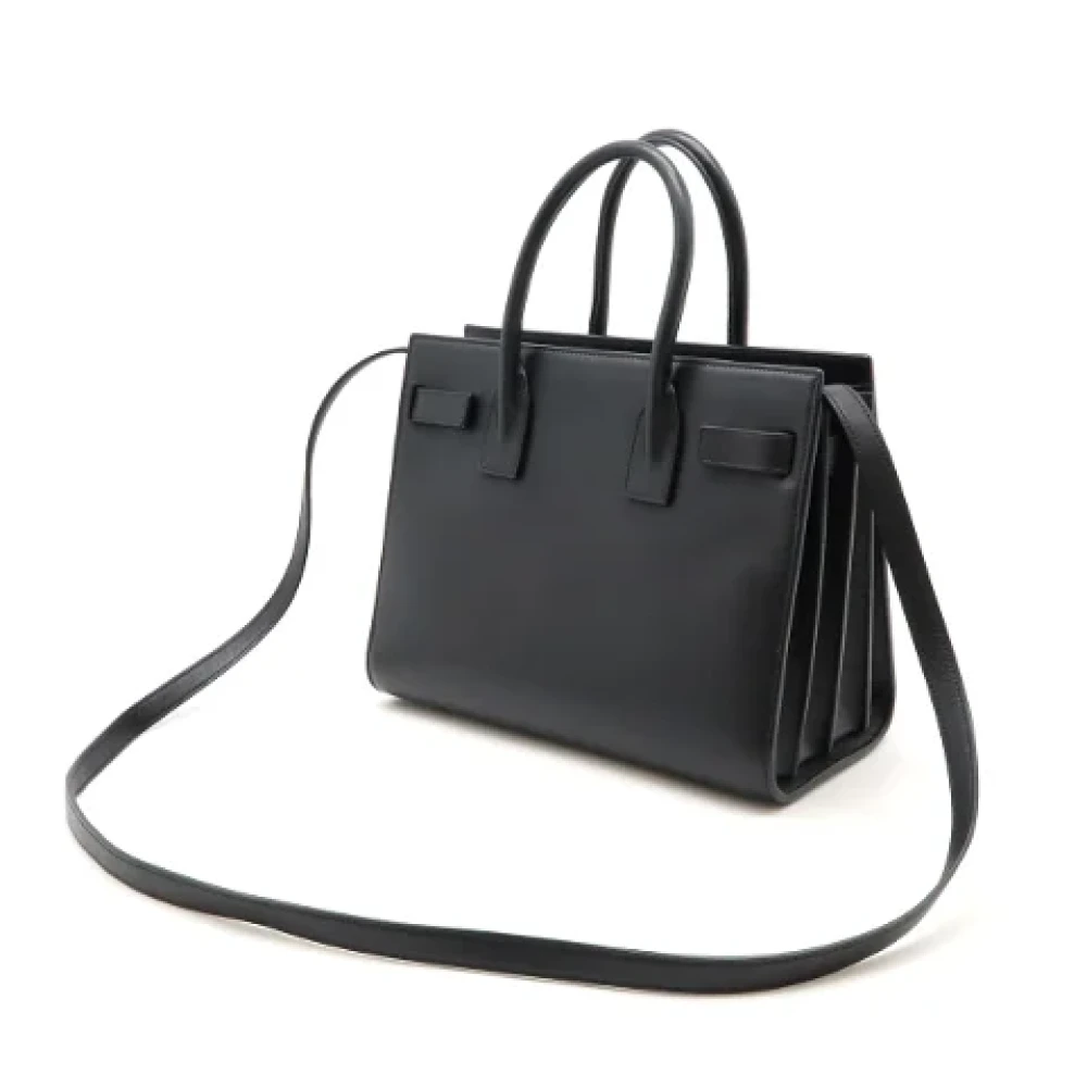 Yves Saint Laurent Vintage Pre-owned Leather handbags Black Dames