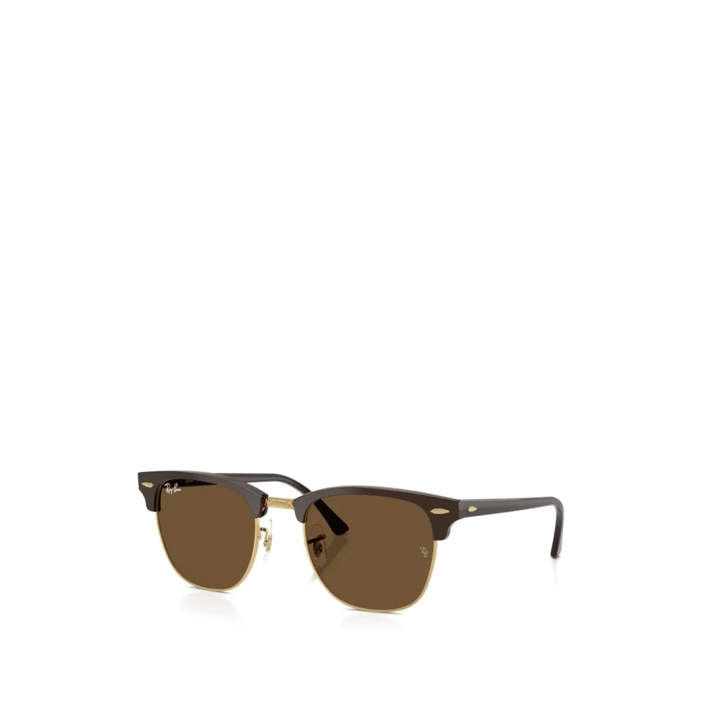 Ray-Ban Clubmaster RB3016, Brown & Gold Sunglasses Dark Brown lenses, Mojo Glasses - Image 3