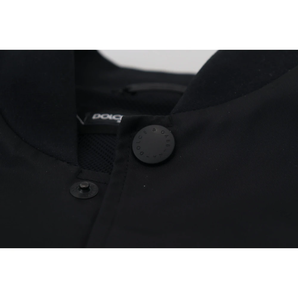Dolce & Gabbana Zwarte Logo Bomber Jas Black Heren