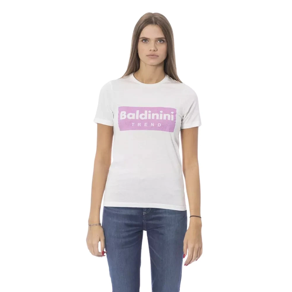 Baldinini Trendy Witte Katoenen Tops T-Shirt White Dames
