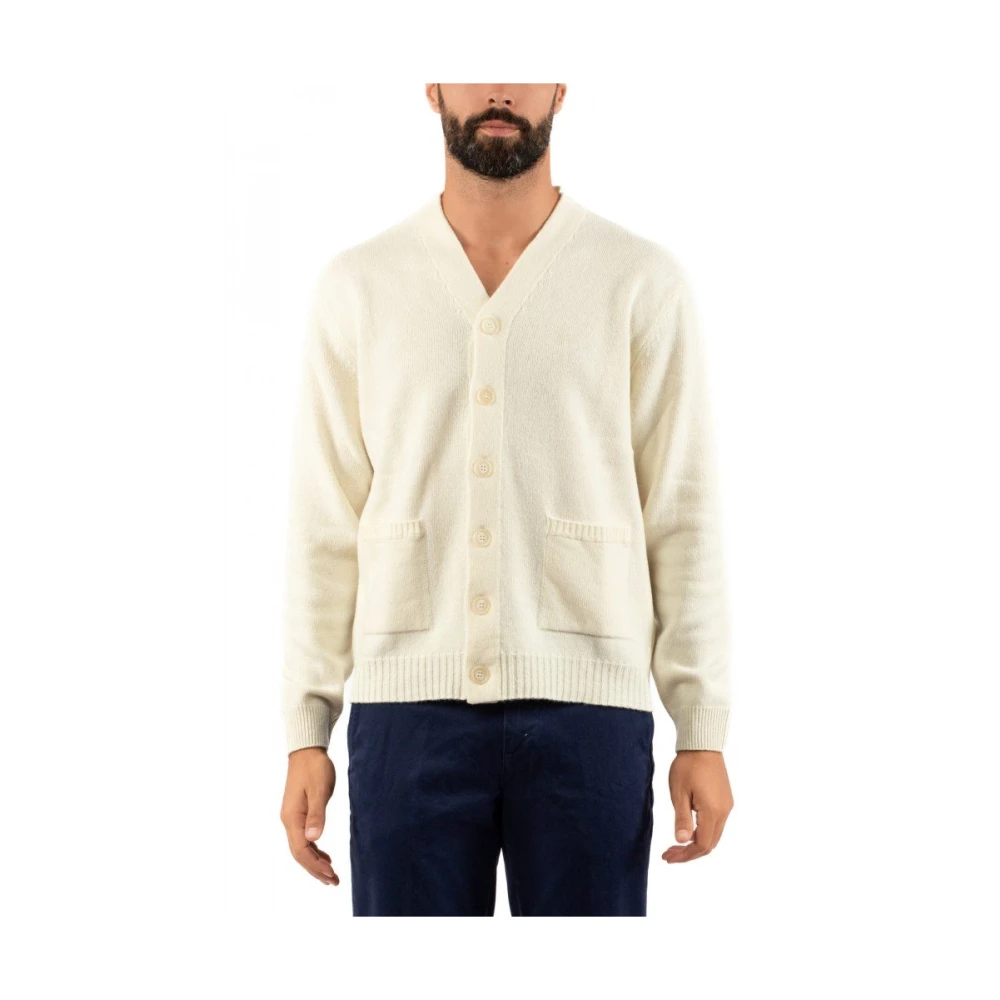 Daniele Fiesoli Heren Cardigan in Klassieke Stijl Beige Heren