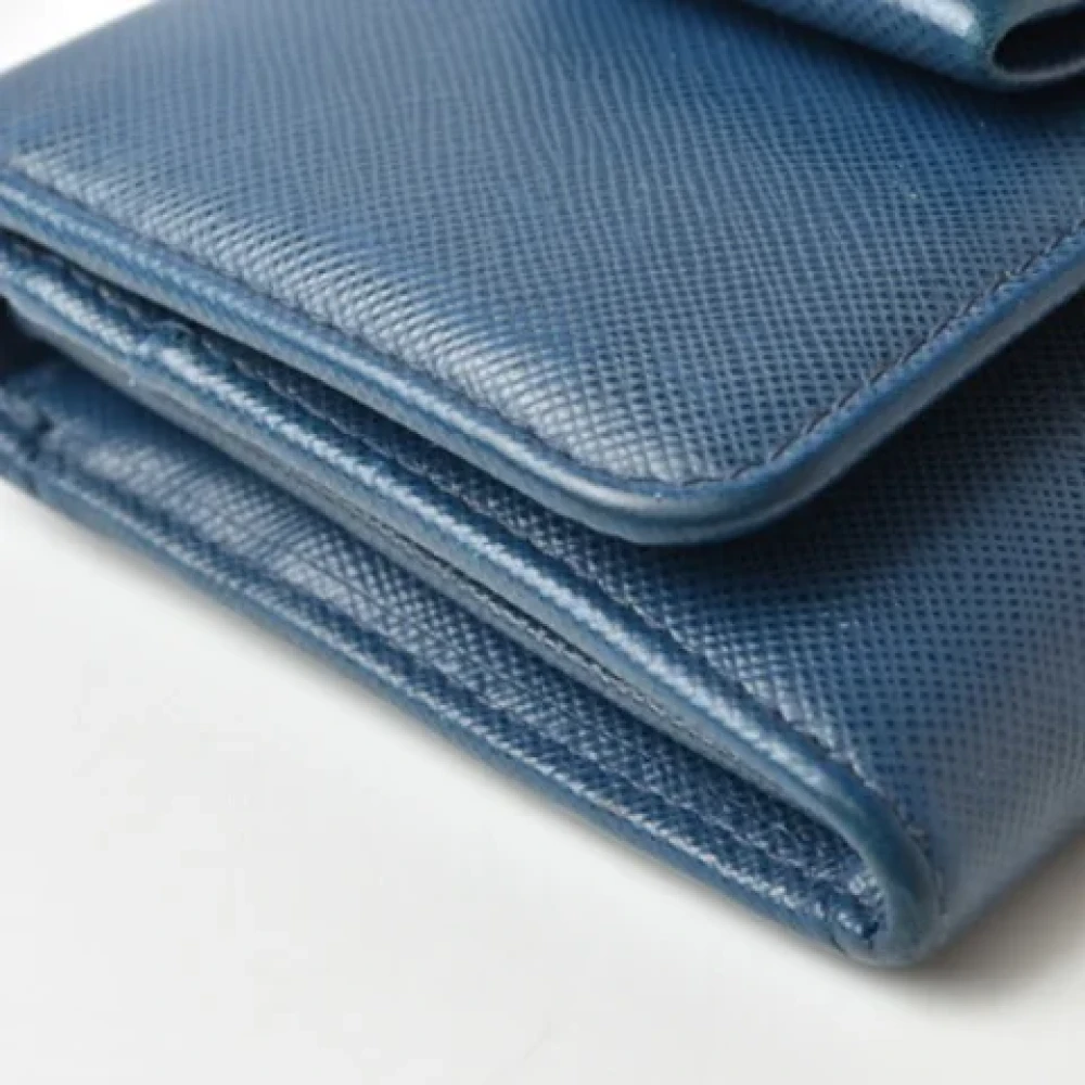 Prada Vintage Pre-owned Leather wallets Blue Dames