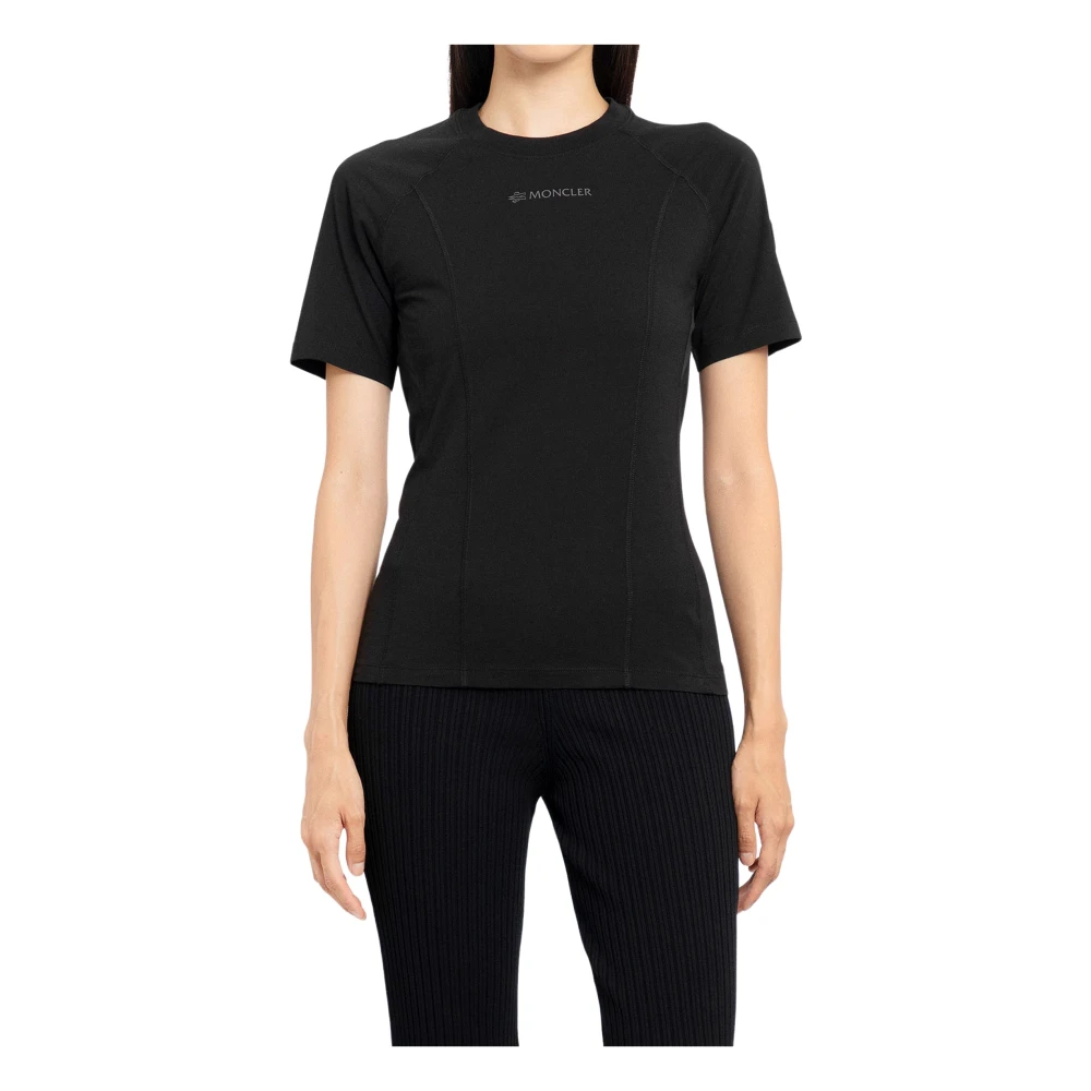 Moncler Zwart Logo T-Shirt Black Dames