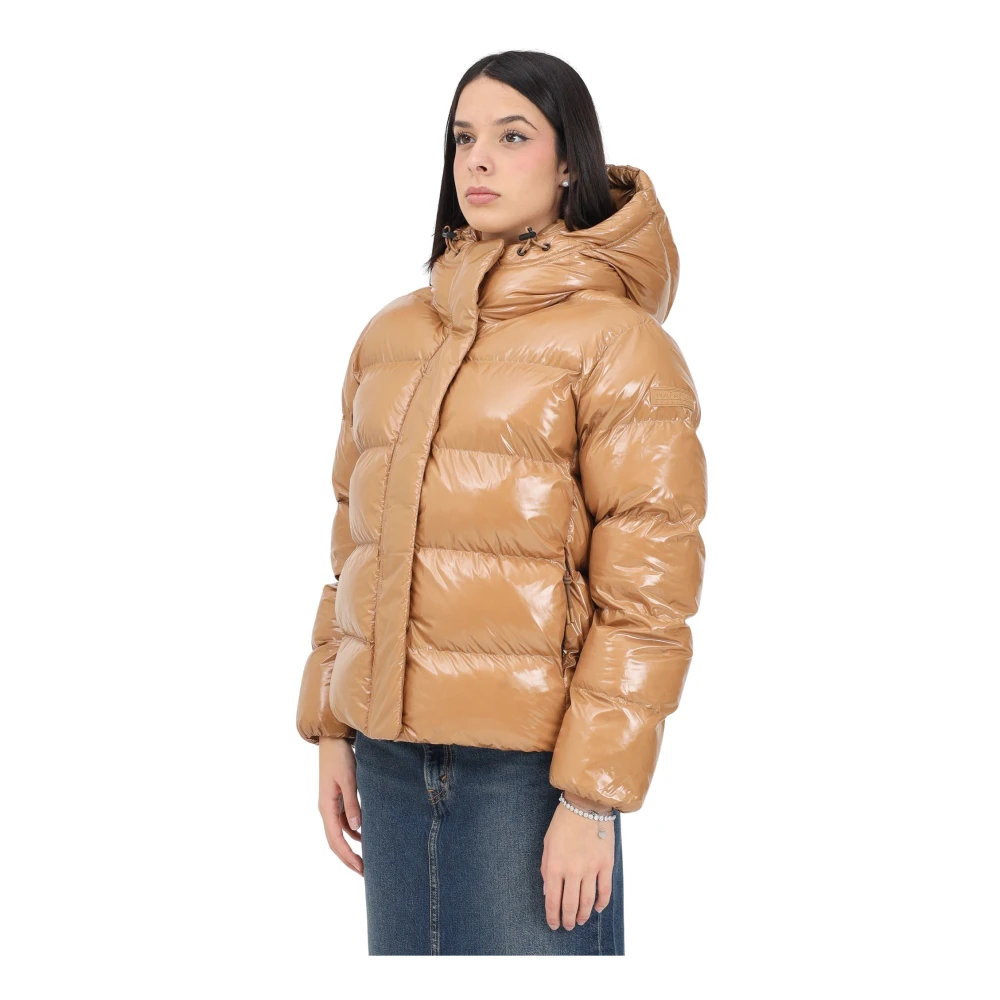 Napapijri Beige Glane Dames Pufferjas Brown Dames