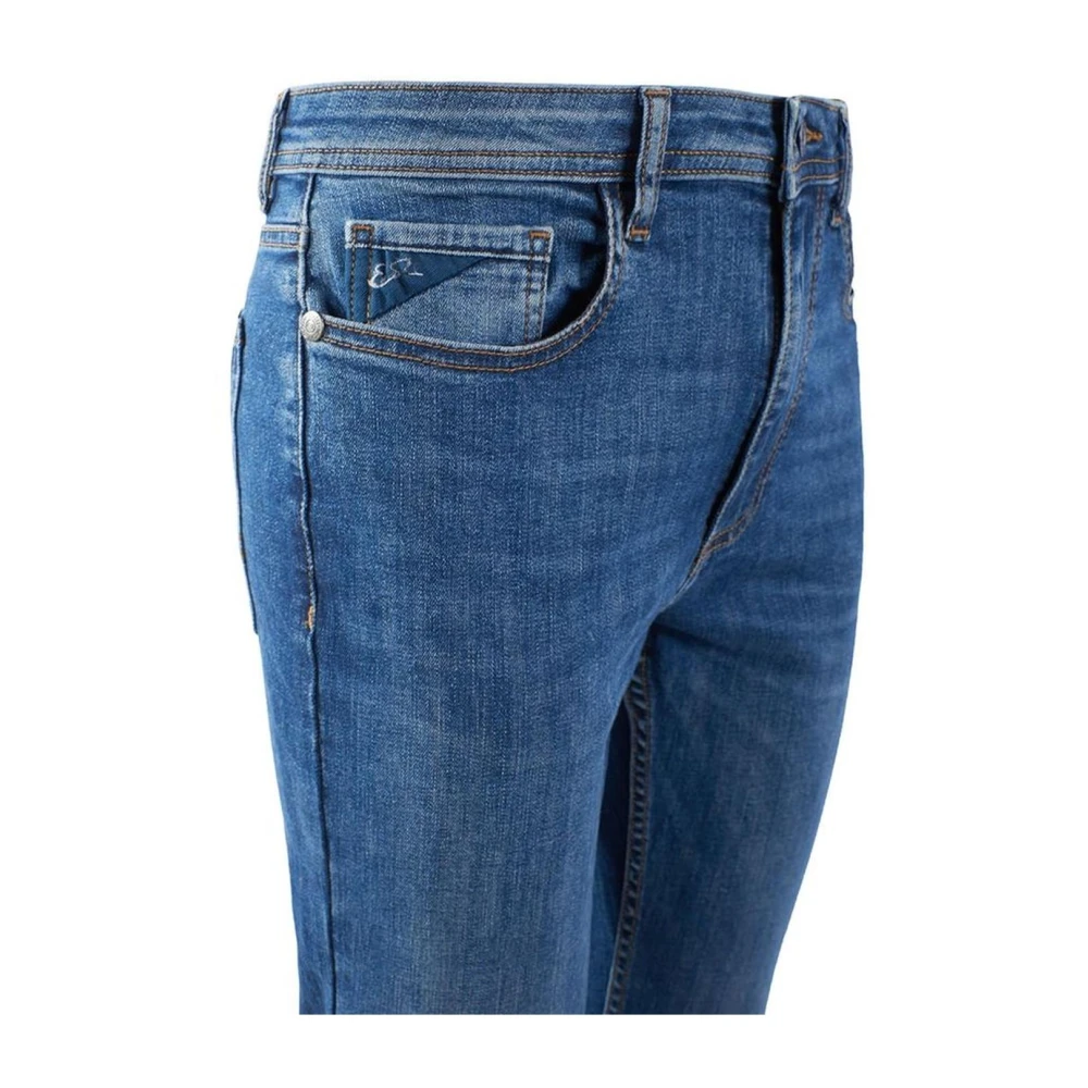 YES ZEE Blauwe Comfort Denim Jeans Vijf-Pocket Stijl Blue Heren
