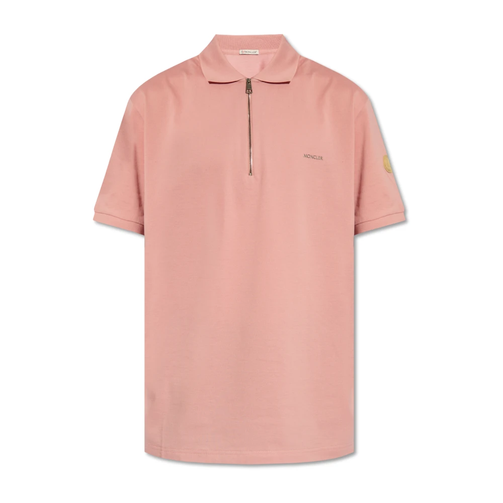 Moncler Polo shirt met logo Pink Heren