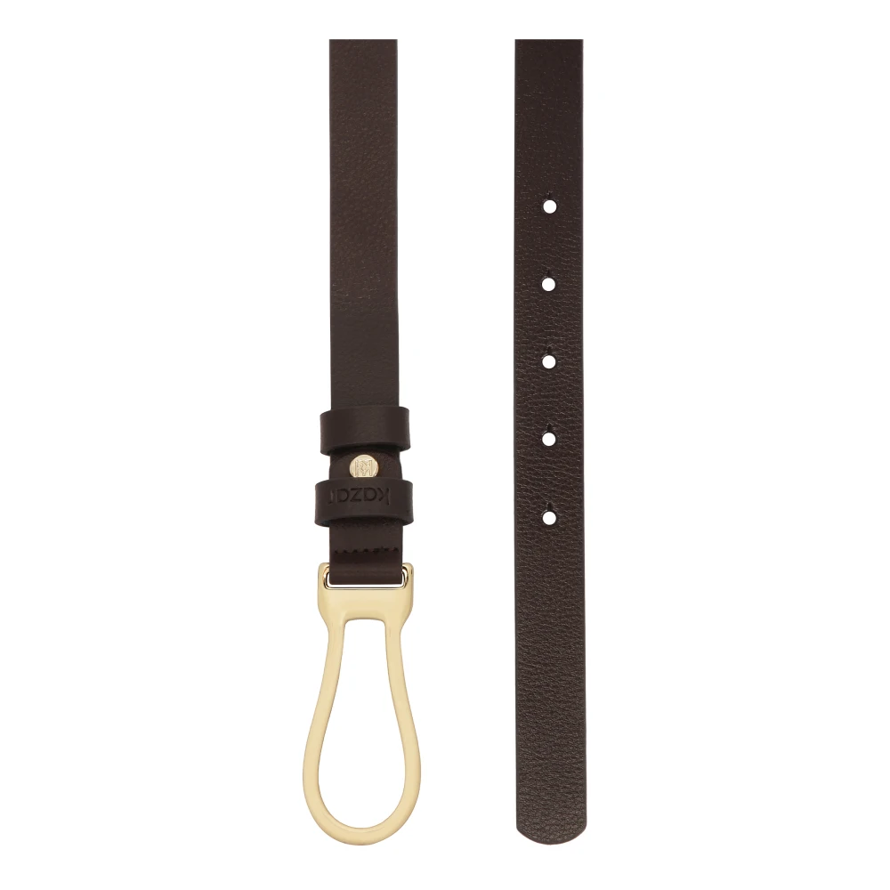 Kazar Smalle donkerbruine riem met decoratieve gesp Brown Dames