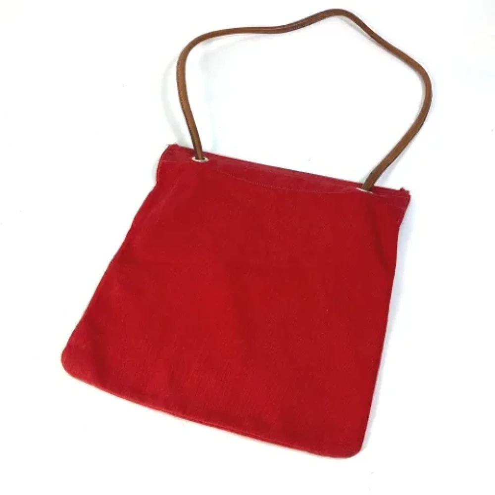 Hermès Vintage Pre-owned Cotton shoulder-bags Red Dames
