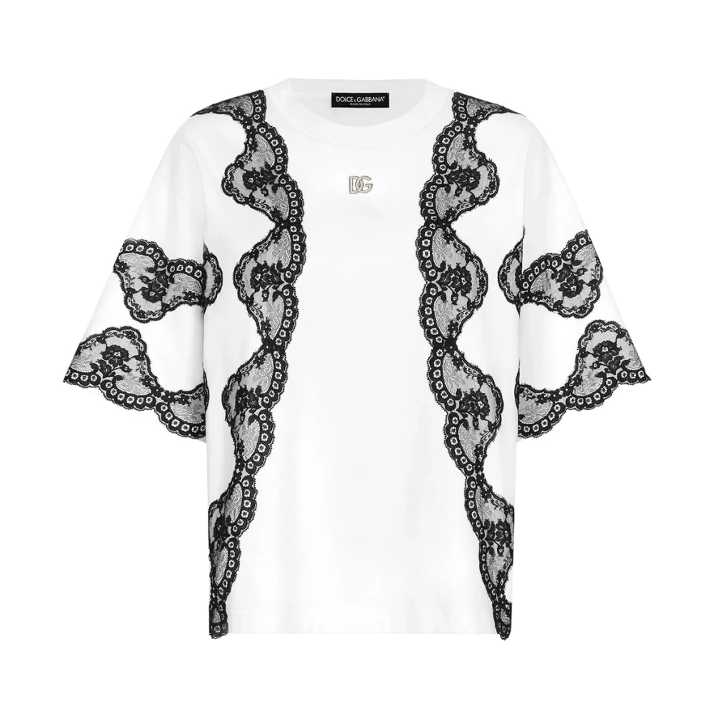 Dolce & Gabbana Stijlvol T-shirt met F8V17Zhu7H8W0800 Design White Dames