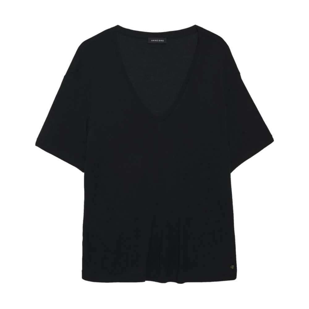 Anine Bing Zwarte Vale Stijlvolle Top Black Dames