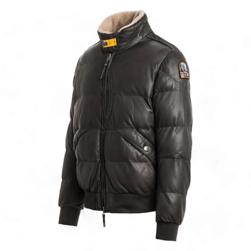 Parajumpers ALF Winter Leather Jacket 24 Gray Black Heren