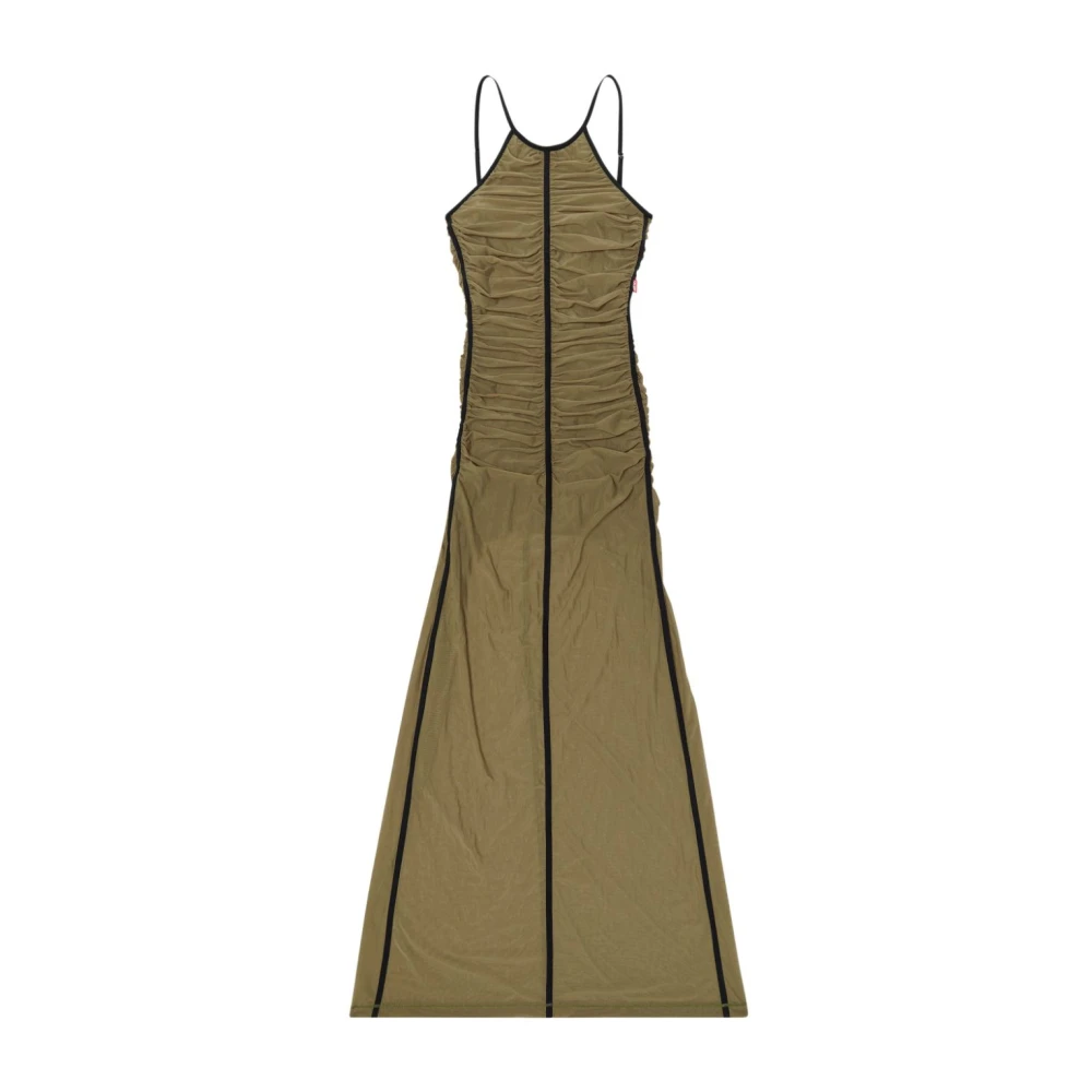 Diesel Khaki Doorschijnende Jurk met Spaghettibandjes Green Dames