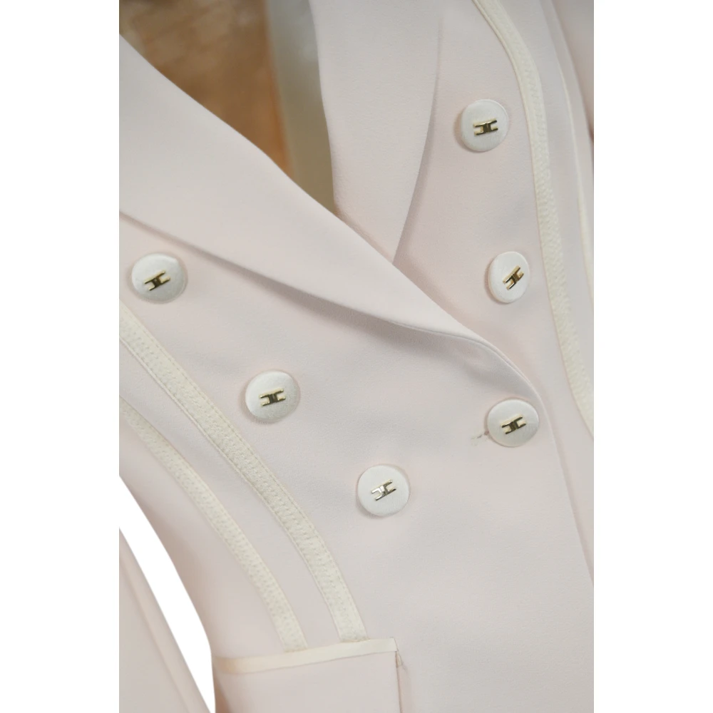 Elisabetta Franchi Crepe stretch jas met satijndetails White Dames