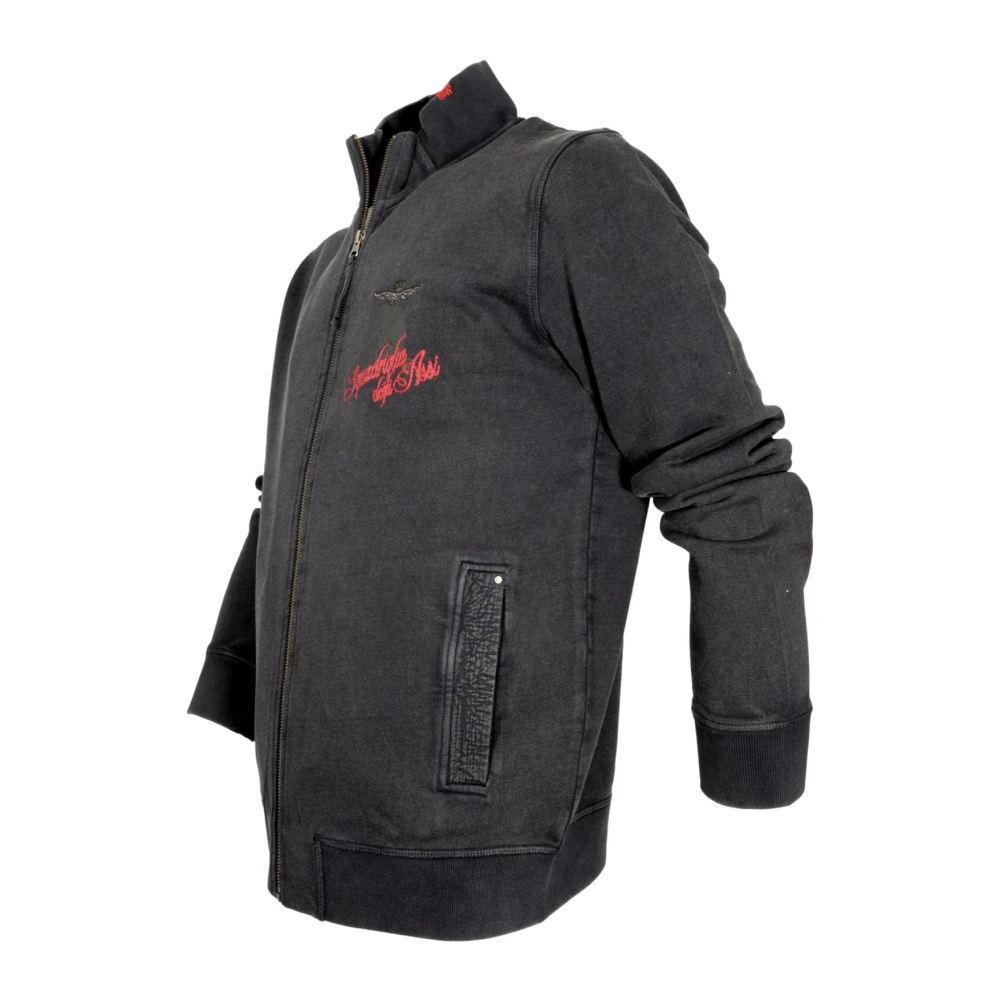 aeronautica militare Militaire Luchtvaart Squad Zip-Up Sweater Black Heren