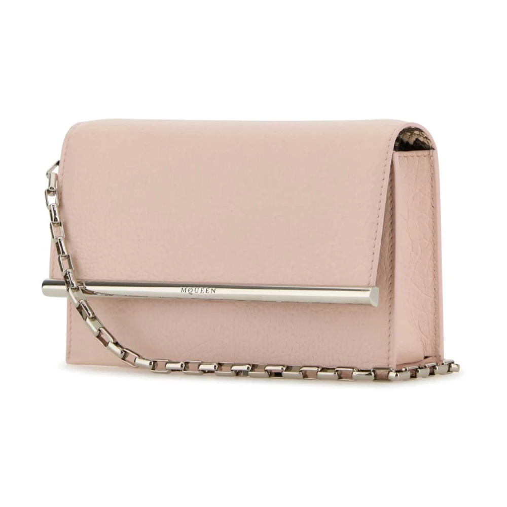 alexander mcqueen Roze Leren Cross-Bar Clutch Handtas Pink Dames