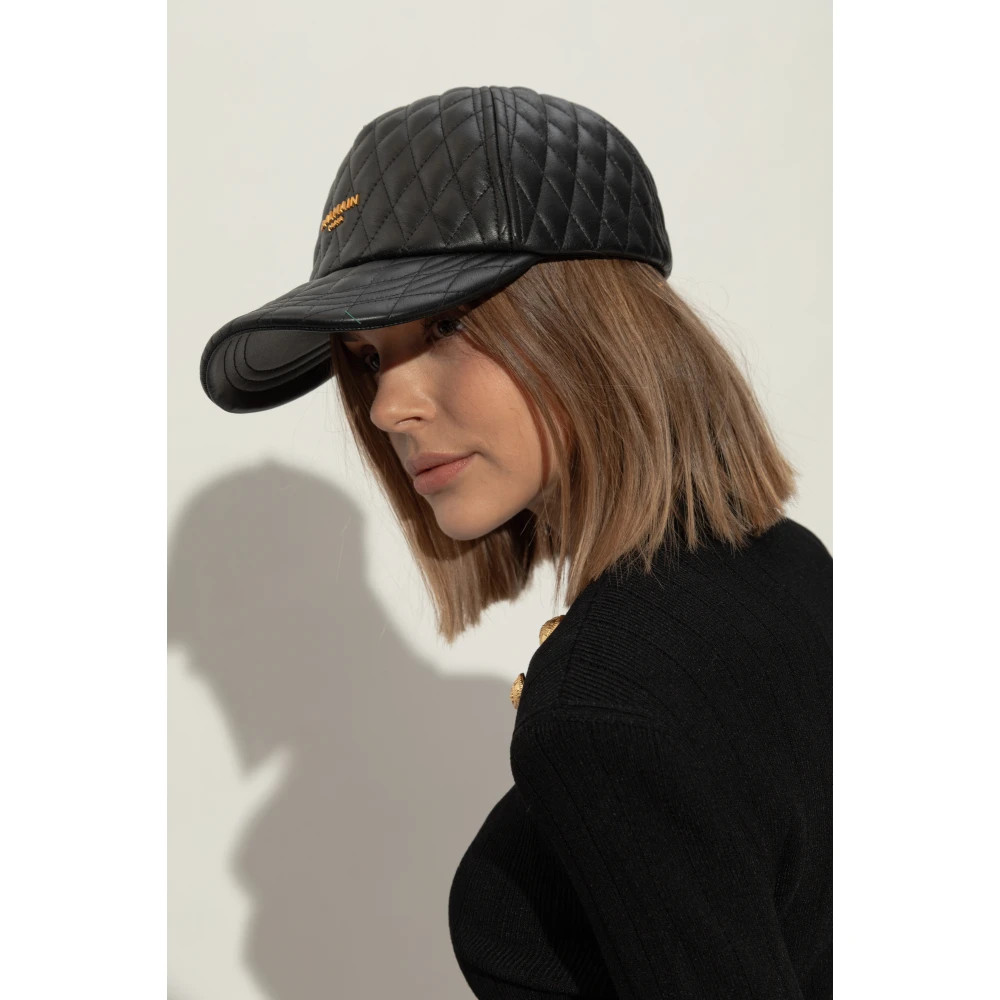 Balmain Leren pet Black Dames
