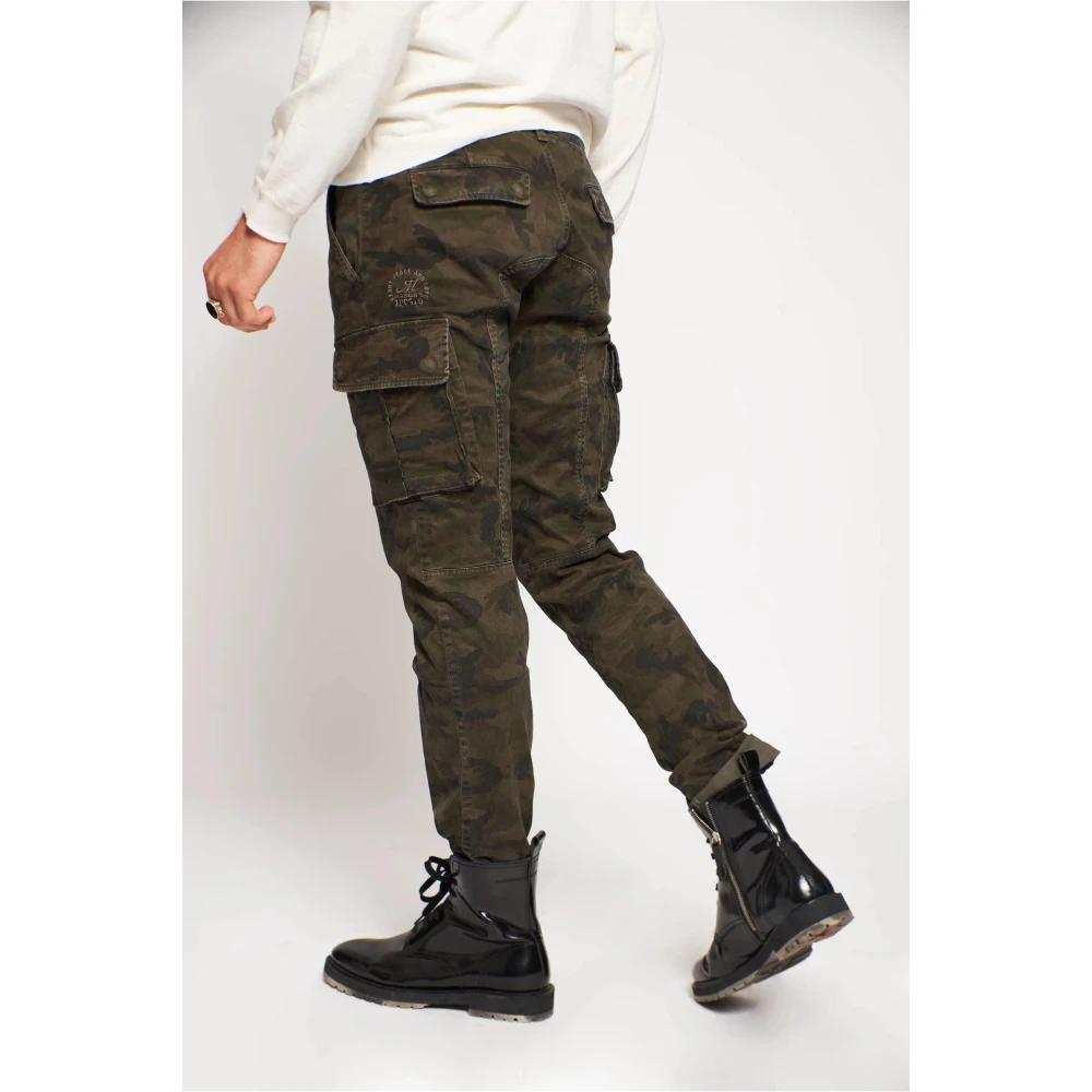 Mason's Camouflage Cargo Broek Extra Slim Fit Green Heren