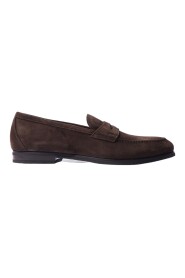Handgefertigte Italienische Penny Loafers - Dunkelbraunes Wildleder