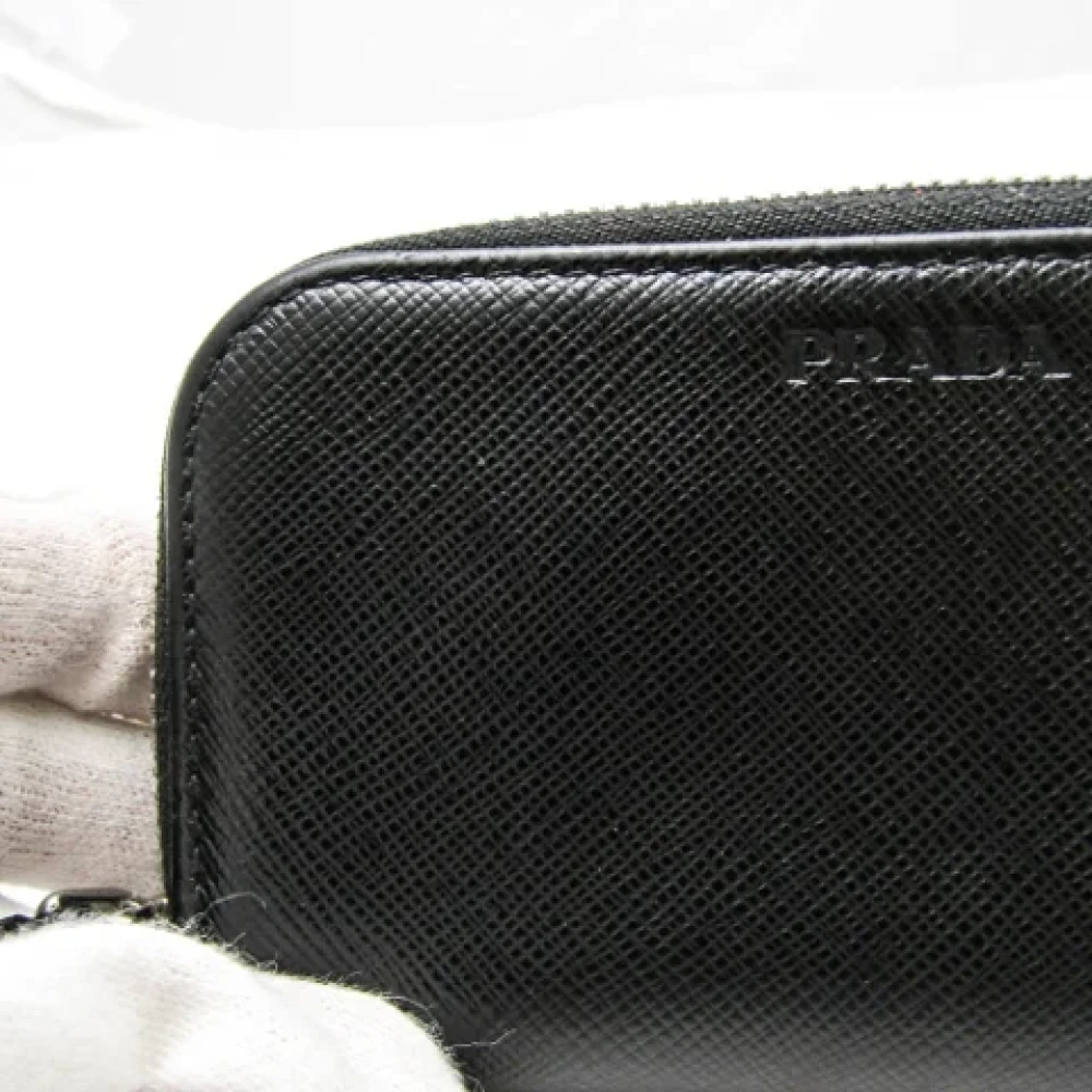 Prada Vintage Pre-owned Leather key-holders Black Dames
