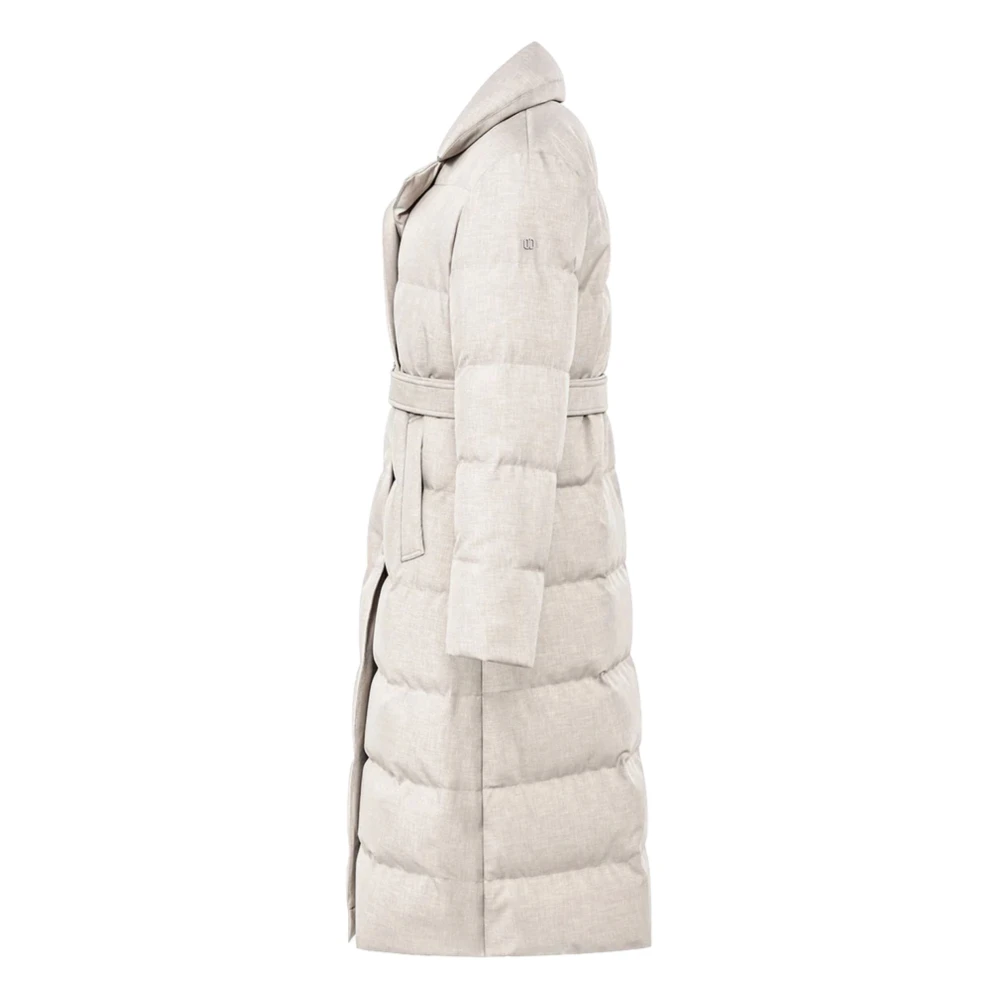 Duno Gewatteerde dubbele jas in beige Dames