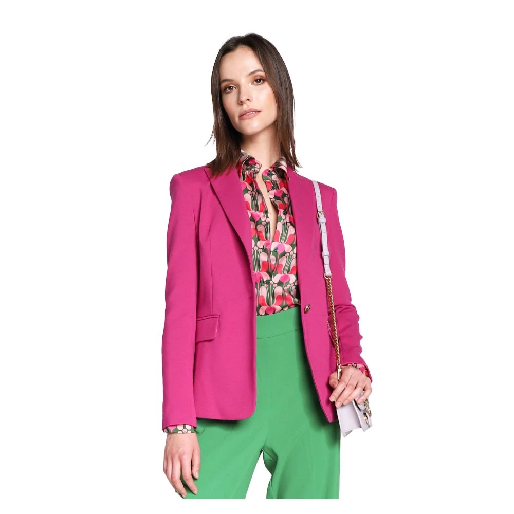 pinko Fuchsia Viscose Blazer voor vrouwen Pink Dames