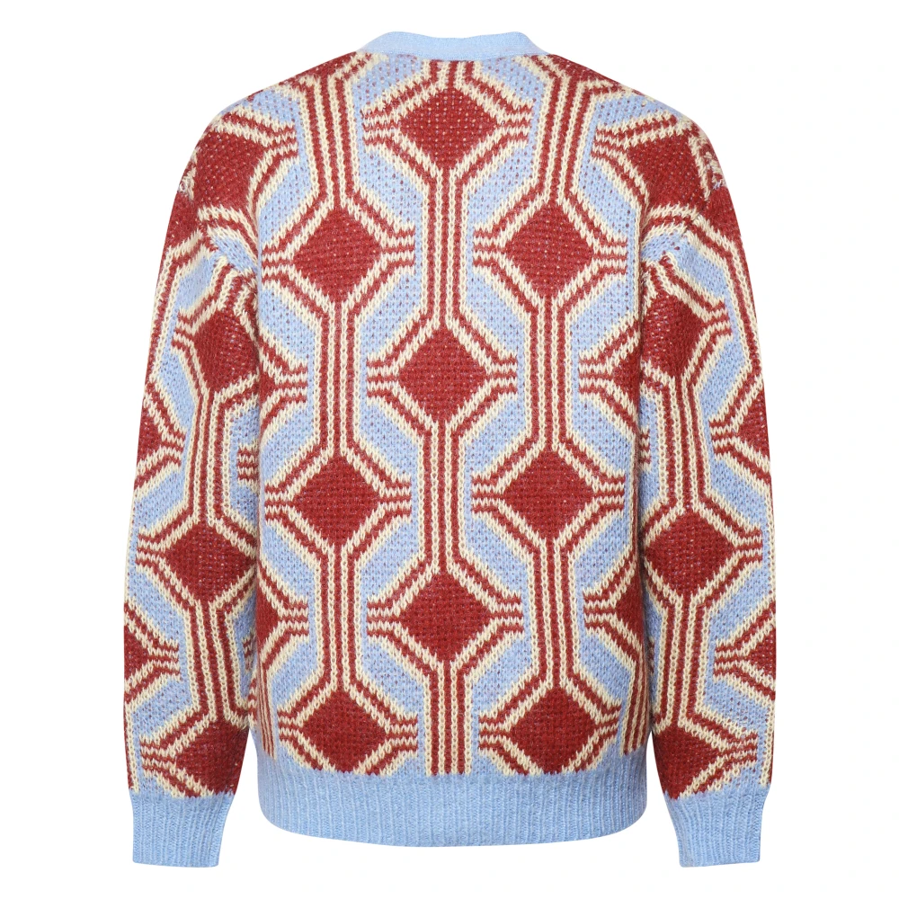 Drole de Monsieur Geometrisch Patroon Wollen Vest Sweater Multicolor Heren
