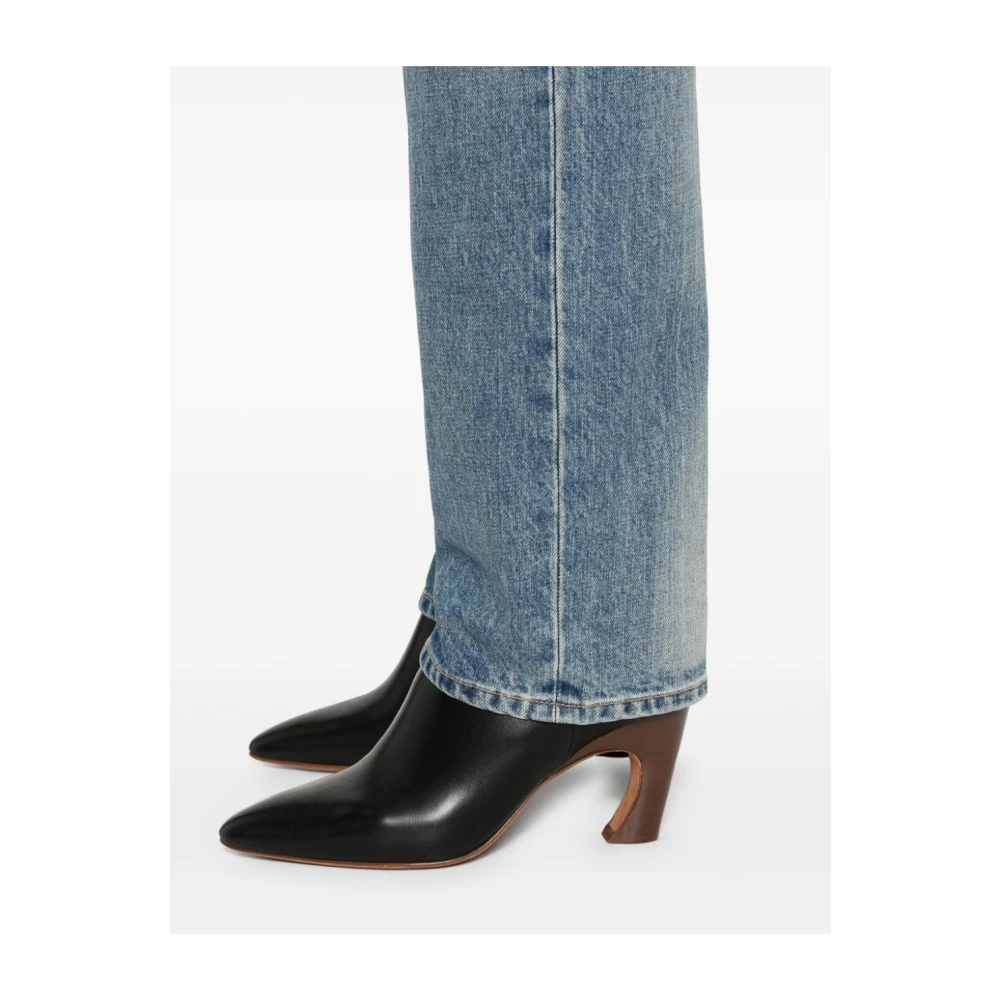 Saint Laurent Straight Leg Denim Jeans Blue Dames