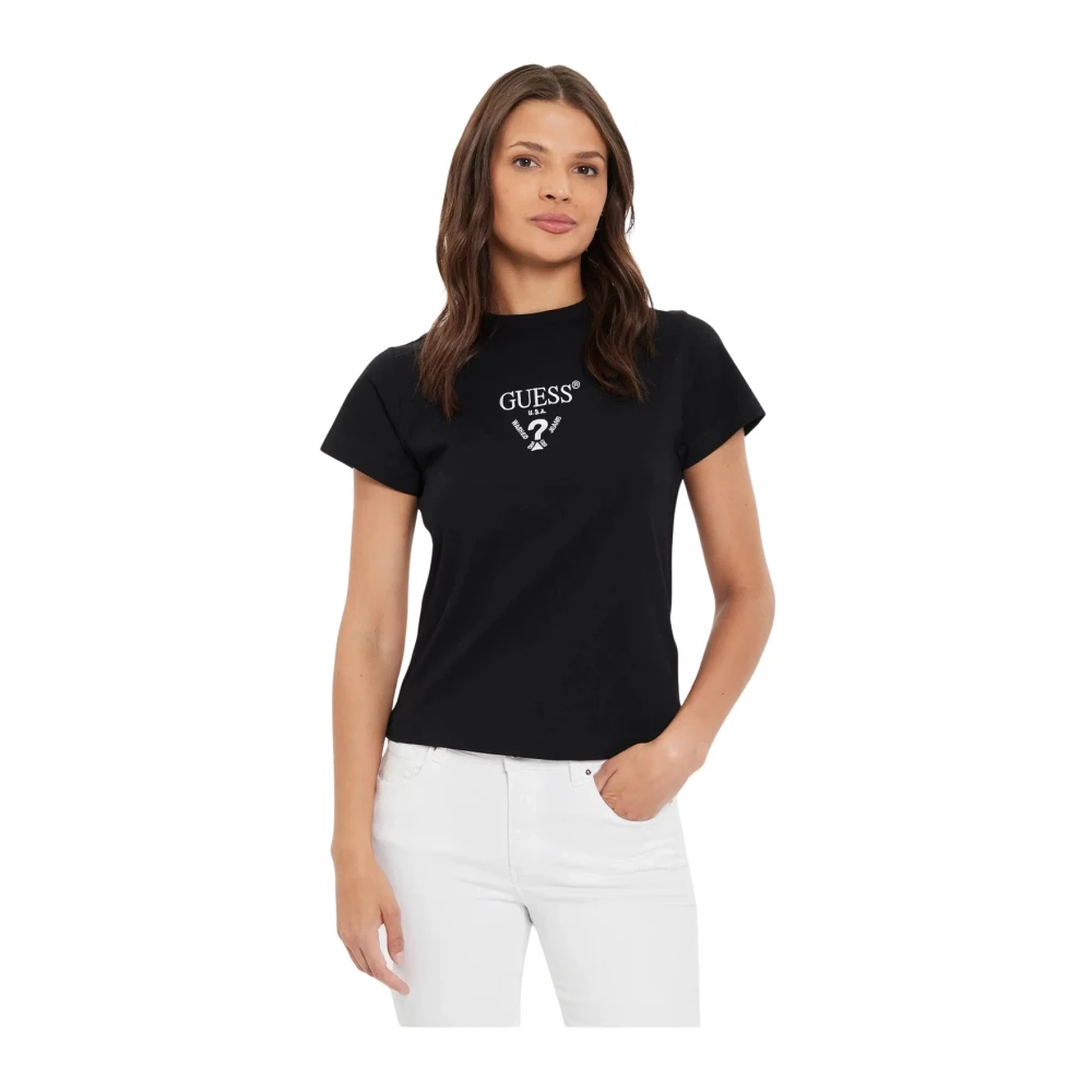 Guess Zwarte T-shirt Colette Slim Fit Black Dames