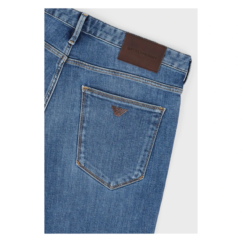 Emporio Armani Slim Stone Washed Jeans Blue Heren