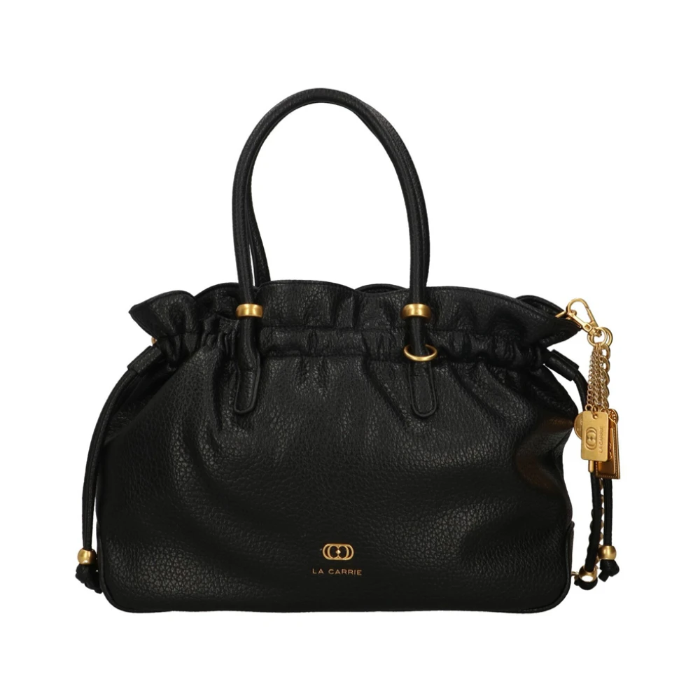 La Carrie Zwarte schoudertas van synthetisch leer met gouden details Black Dames