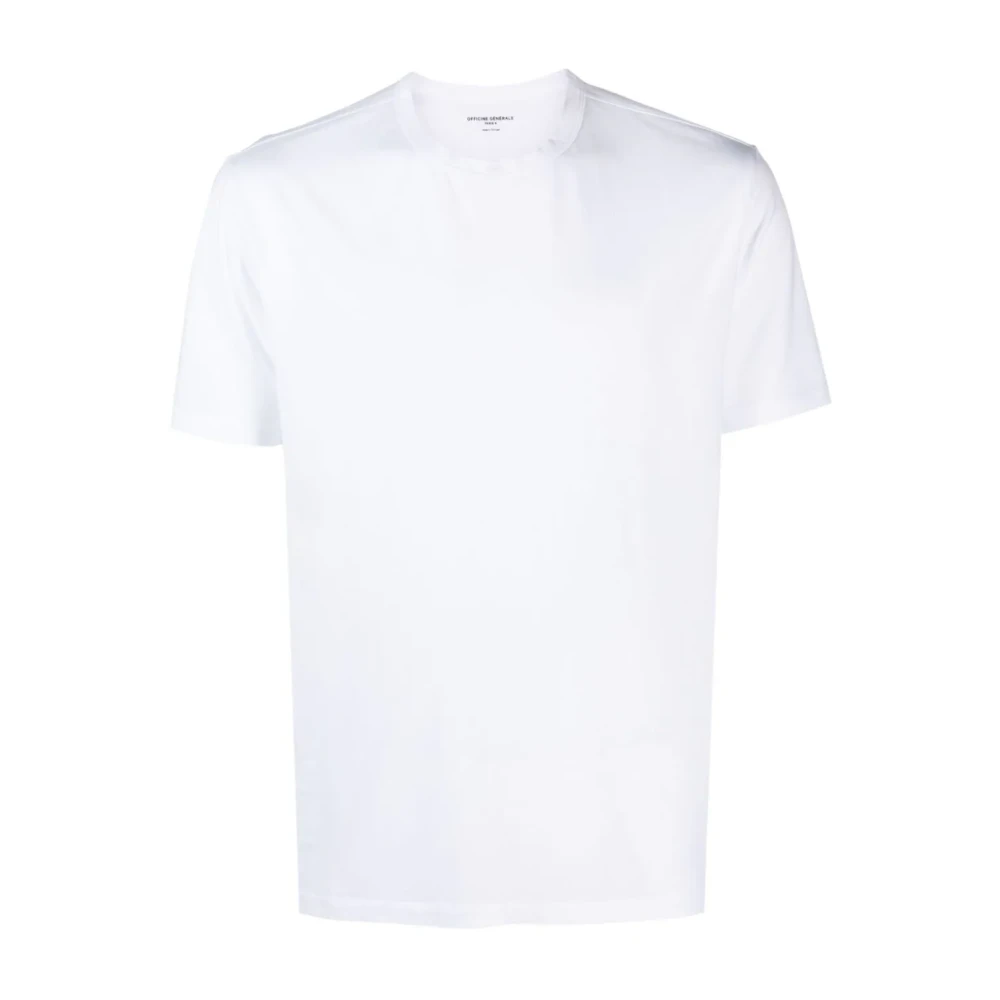 Officine Générale Lyocell katoenen T-shirt Maat Medium White Heren