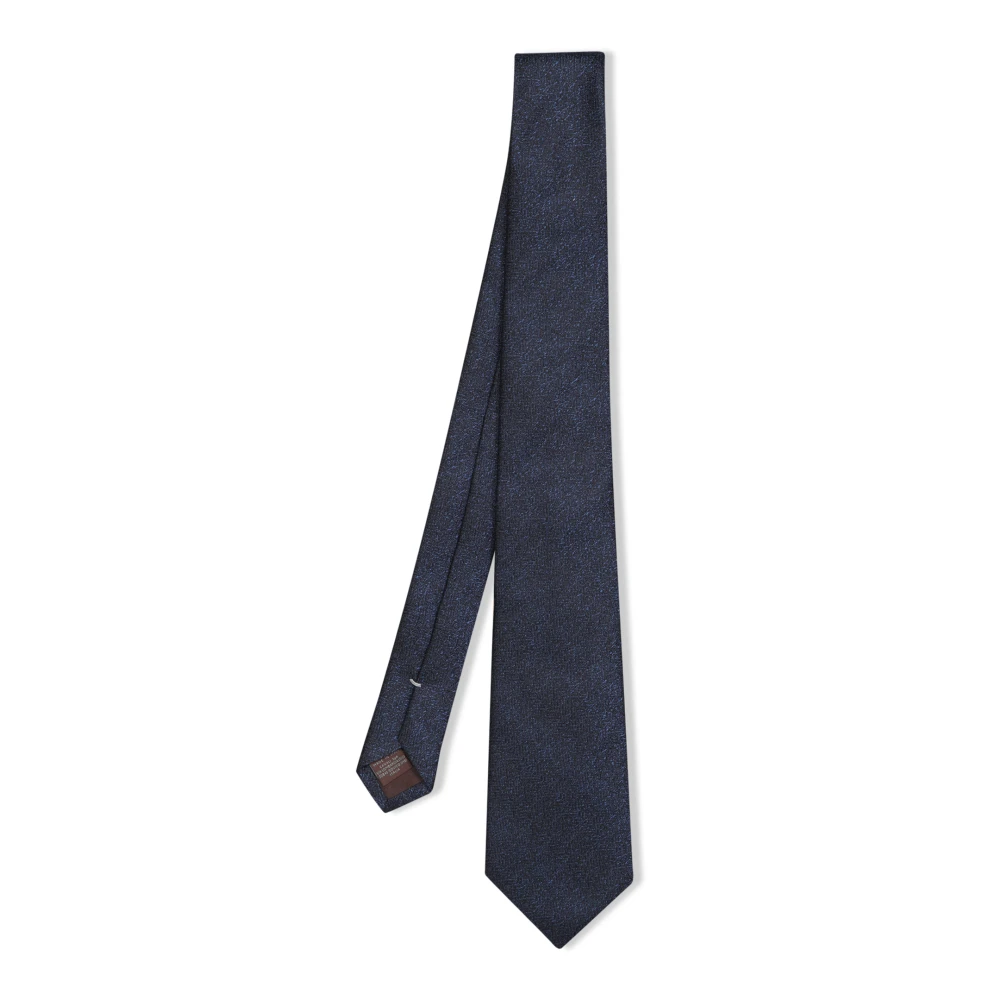 Canali Elegante Donkerblauwe Zijden Stropdas Blue Heren