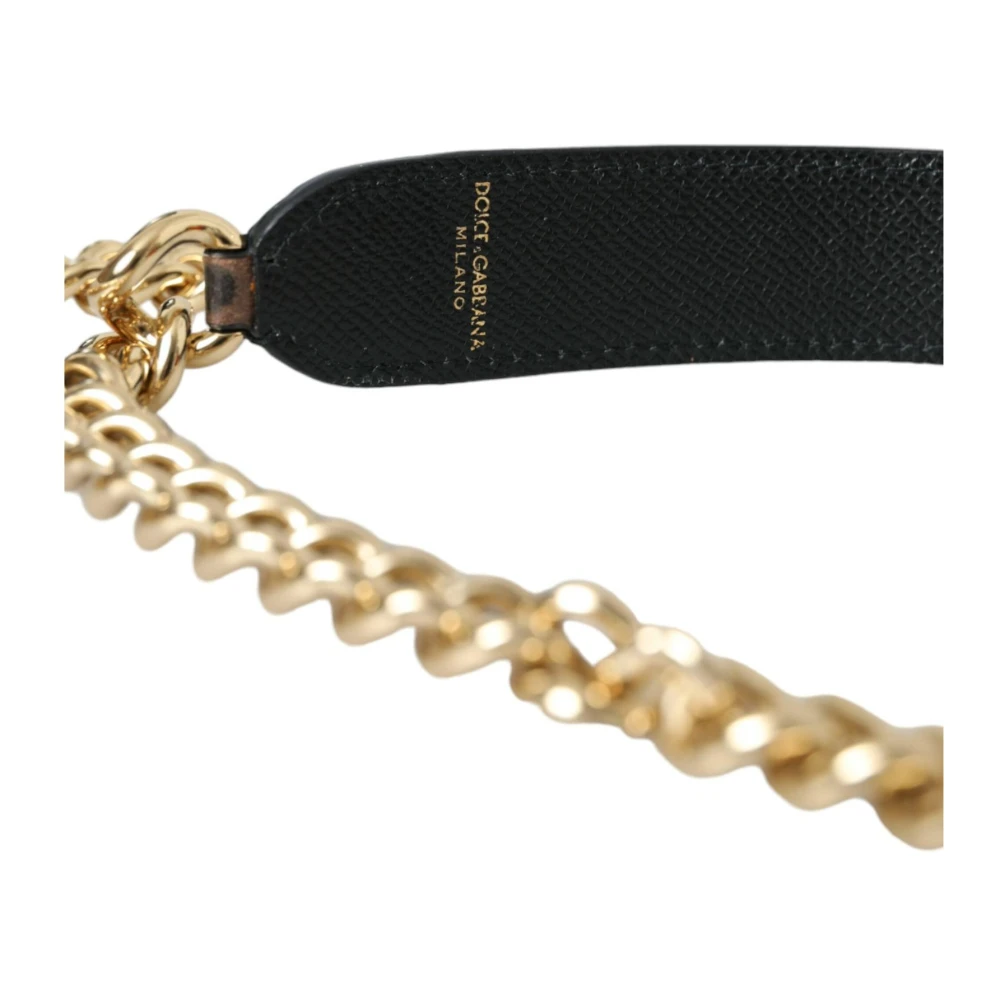 Dolce & Gabbana Luipaardprint Leren Schouderband Brown Dames
