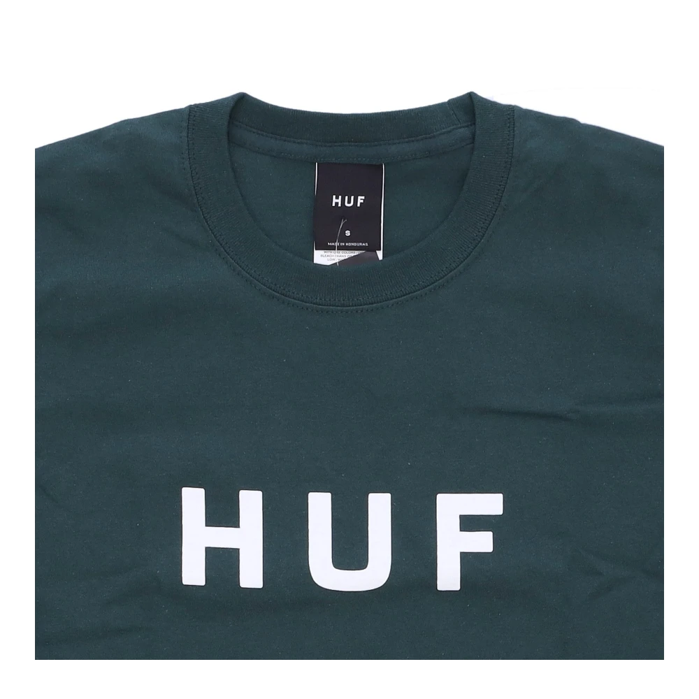 HUF Groene Logo Tee Korte Mouw Green Heren