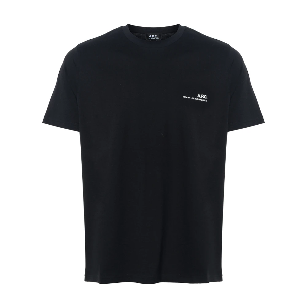 A.p.c. Zwarte Katoenen T-Shirt Black Heren